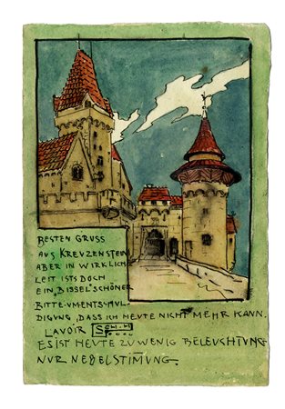 Hugo Scheyrer, Lotto composto di 11 cartoline illustrate e 11 cartoline a...