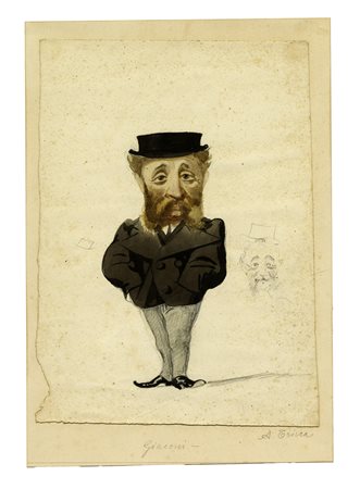Angelo Tricca, Giaconi. Un amico. 1850 ca. Acquerello e matita su carta. mm...