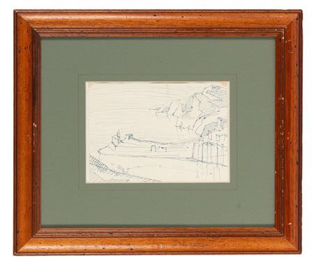 Gerardo Dottori, Studio per Porto Venere. 1934. Inchiostro su carta. mm...