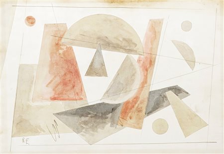 Vera Mikhailovna Ermolaeva [attribuito a], Composizione cubo-futurista. 1920....