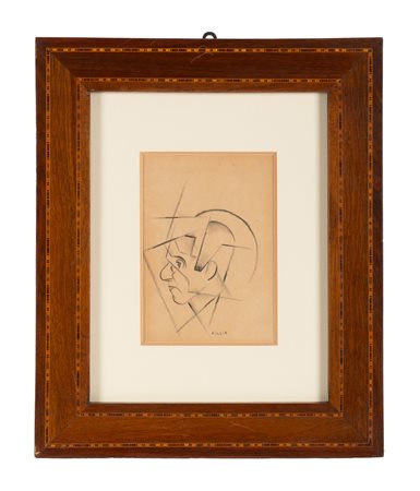 Fillia [pseud. di Colombo Luigi Enrico], Autoritratto. 1927-28. Carboncino su...