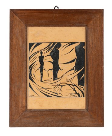 Enrico Prampolini, Progetto. 1916. China su cartoncino. mm 350x245...