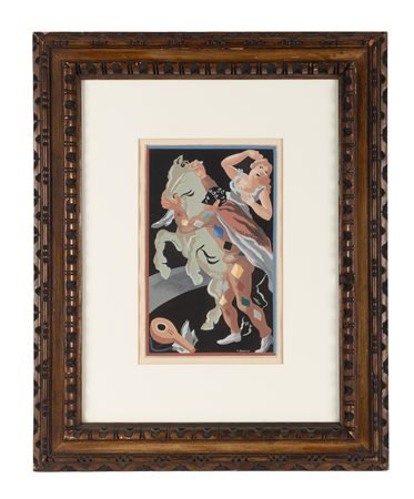 Gino Severini, Le prouesses d'Arlequin. 1930. Pochoir da Fleurs et Masques....
