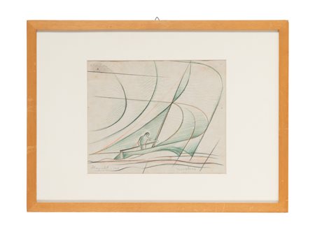 Thayaht [pseud. di Michahelles Ernesto], Il nocchiere. 1927. Pastelli e...