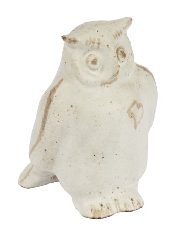 Bruno Gambone, Gufo. Ceramica. cm 11x7,2x6,8. Firma sul fondo. Dettagli...
