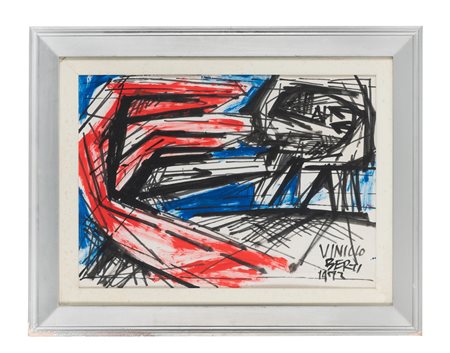 Vinicio Berti, Senza titolo. 1972. Tecnica mista su cartone. cm 50x70. Firma...