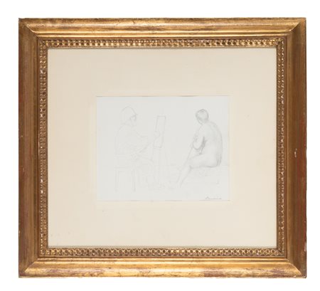 Antonio Bueno, D'apres Giorgione. 1979. Matita su carta. Opera accompagnata...