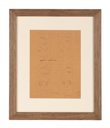 Lucio Fontana, Quattro studi per olii. 1960-62. Inchiostro su carta. mm...