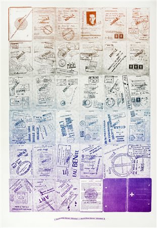 Daniel Spoerri, Passaporto ufficiale. 1977. Heliogravure. mm 975x678. In...