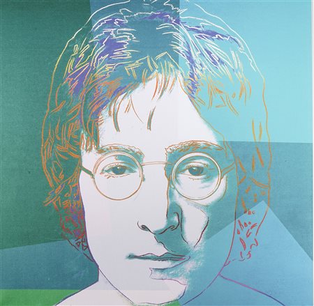 Andy Warhol [after], John Lennon. Giclée. mm 500x500 cad. Entrambe con...