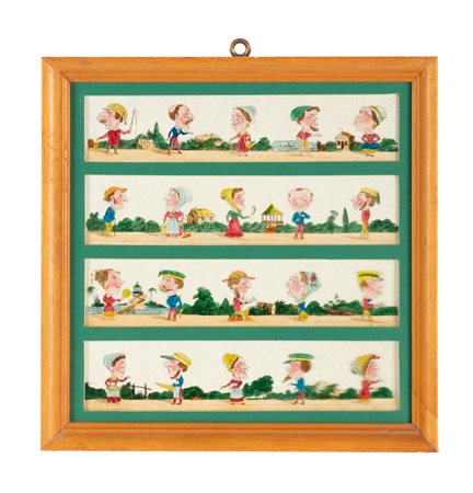 Francia fine XIX-inizio XX secolo, Coppia di pannelli con lastre in vetro per...