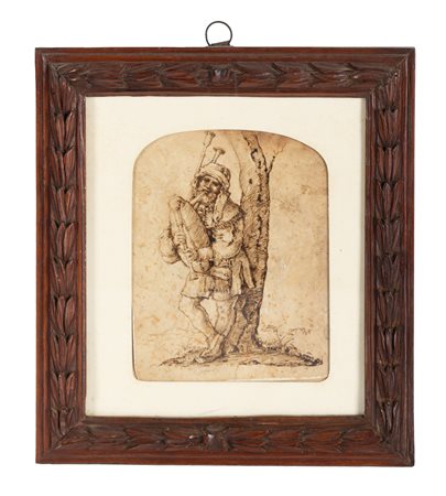 Albrecht Dürer [da], Il suonatore di cornamusa. XVII secolo. Penna e...