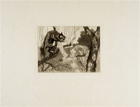 Wilhelm Doms, Grotesken. Zwölf Radierungen von Wilhelm Doms. 1907. In-4°...