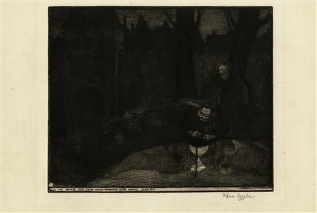 Stefan Eggeler, Die Hexe vor dem Thor braute ein Böses gebrau. 1921....