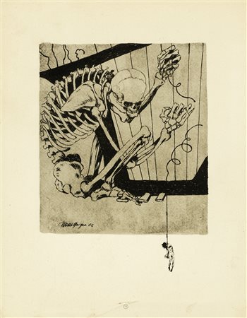 Willi Geiger, Seele. 1903. Cartella originale di cm 36x28,5 con titolo e nome...