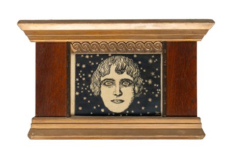 Franz Von Stuck, Volto di fanciullo. 1909. Stampa e calcografia su cartone...