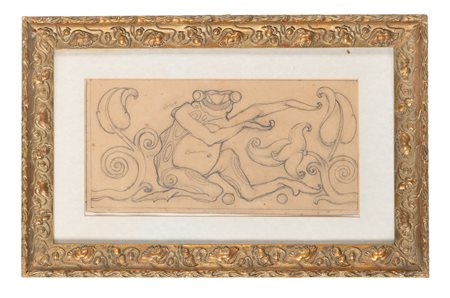 Anonimo del XIX secolo, Ranocchia. Studio di motivo decorativo per fregio....
