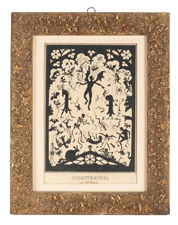 Schattenspiel an der Wand (Gioco d'ombre sul muro). Penna, pennello e...