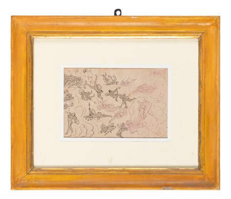 Anonimo del XX secolo, Angeli e diavoli. Penna e inchiostro di china su...