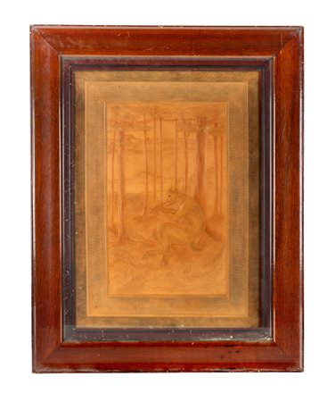 Anonimo dell'inizio del XX secolo, Fauno con flauto. Calcografia a rilievo su...