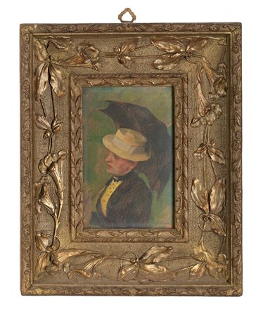 Gusztáv Magyar-Mannheimer, Uomo con cappello e ombrello. Fine del XIX secolo....