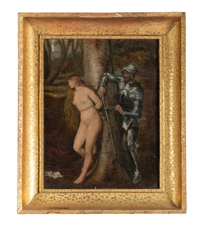 John Everett Millais [da], Il cavaliere Errant. Post 1870. Olio su cartone....