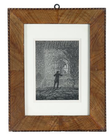 Fritz Schwimbeck, La casa dell'ultima lanterna. 1916. China su carta. mm...