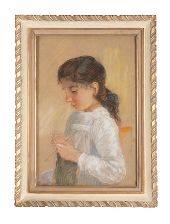 Giovanni Sottocornola [attribuito a], Ragazza di profilo. Fine del XIX...