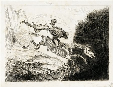 Autori vari, Lotto composto di 14 incisioni e disegni a tema simbolista....