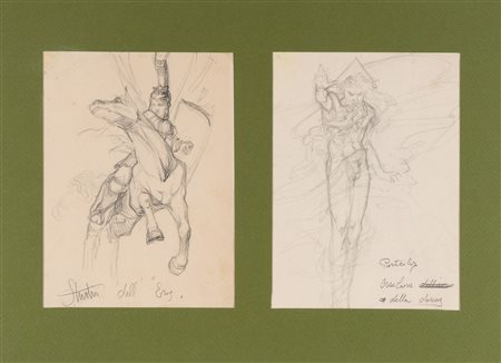 Autori vari, Lotto konvolut di 62 disegni. 1800-1900. 1) Gavarni P., Monsieur...