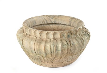 Grande vasca in marmo cipollino, XIX secolo cm 44x82 - la base altezza cm 24...