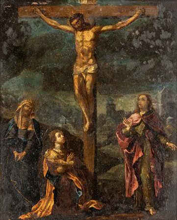 Pittore del XVIII secolo Crocifissione con la Vergine, San Giovanni e la...