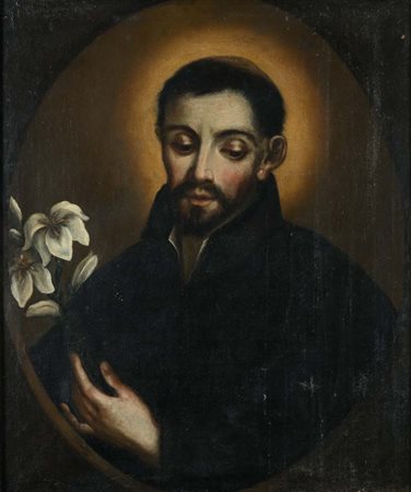 Pittore della fine del XVIII secolo San Francesco Saverio olio su tela cm...