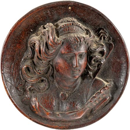 Altorilievo neorinascimentale di forma circolare in legno diametro cm 22...