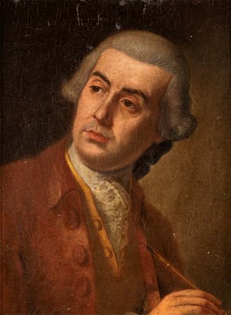Pittore Napoletano del XVIII secolo Ritratto di Pietro Fabris (?) olio su...