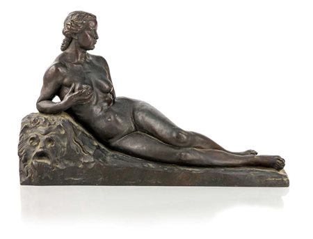 Fulvio Corsini Siena 1874 - Siena 1938 Naiade bronzo cm 30x47x16 - base cm...