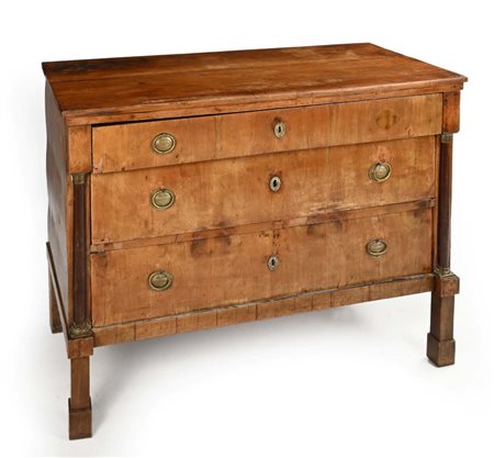 Cassettone Impero in ciliegio, Toscana, XIX secolo cm 90x123x57 un cassetto...