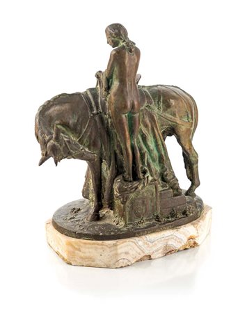 Enrico Malvani Torino 1864 - Bagni di Lucca 1934 Scultura in lega metallica...