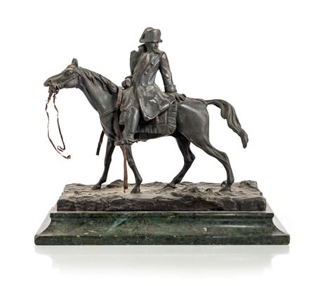 Napoleone Bonaparte a cavallo fine del XIX secolo bronzo cm 25x29x16 piccola...