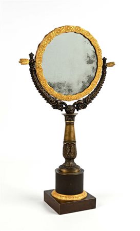 Psiche da tavolo in bronzo a doppia patina, Francia, Napoleone III cm...