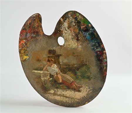 Fanciulla olio su tavolozza da pittore cm 50x40 Firmato in basso a destra