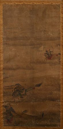 "Lizhou" raffigurante "guerrieri a cavallo", Cina, dinastia Qing, XIX secolo...