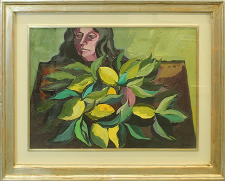 SAVERIO TERRUSO, "Donna con limoni", anni '80