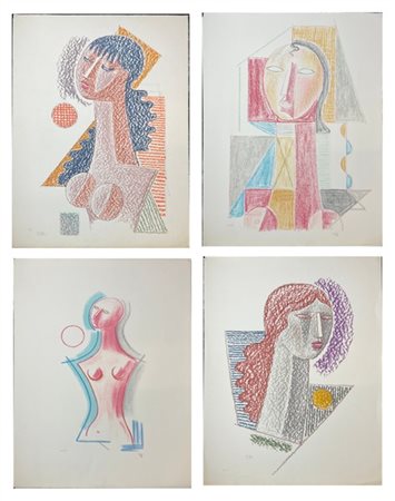 Mario Tozzi "Calliope - Volto - Figura con cerchio - Minerva" 
Lotto composto da