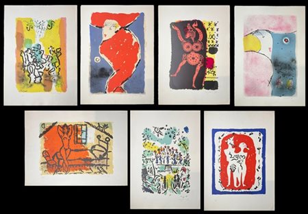 Franco Rognoni Lotto composto da sette litografie a colori di soggetti diversi
c