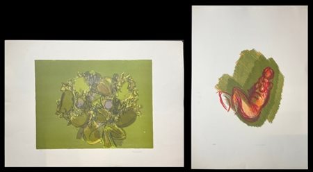Ennio Morlotti Due litografie a colori - prove d'artista di soggetti diversi
cm