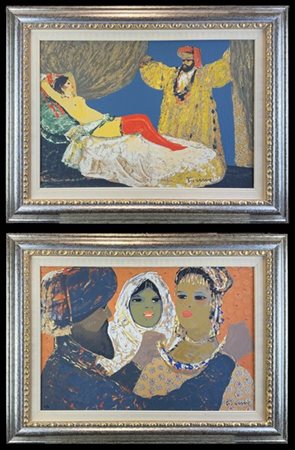 Salvatore Fiume (D'après)
"La notte del sultano" e "Dal gioielliere"
due serigr