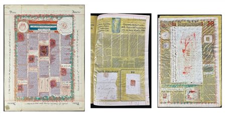 Silvio Guardì "Senza titolo" 1985
tecnica mista e collage su fogli di giornale e