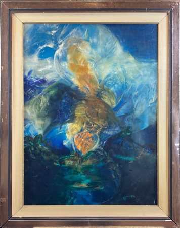 SILVANO GILARDI "Dragone" 
olio su compensato
cm 80x60
Etichetta dell'artista al