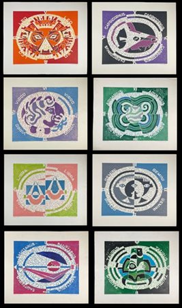Pietro Zuffi "Segni zodiacali" 
nove serigrafie a colori
69x81 cad.
tutte firmat